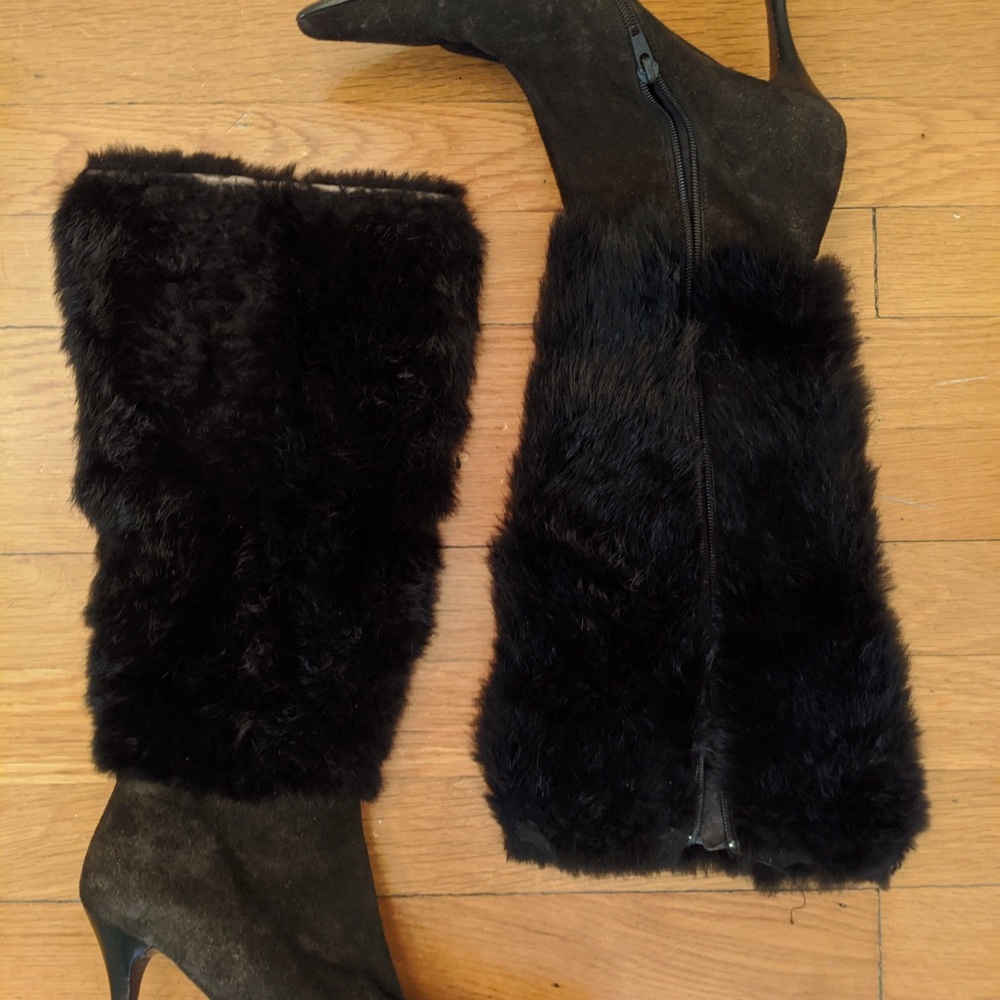 Saks 5th Avenue brown suede boots